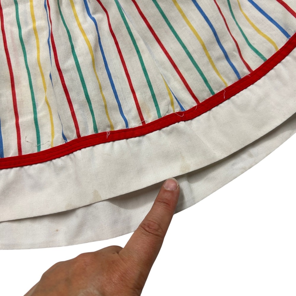 Kidcore Pinwheel Rainbow Stripe Open Back Sun Dress 4T Multicolor Retro Vintage - Picture 3 of 8